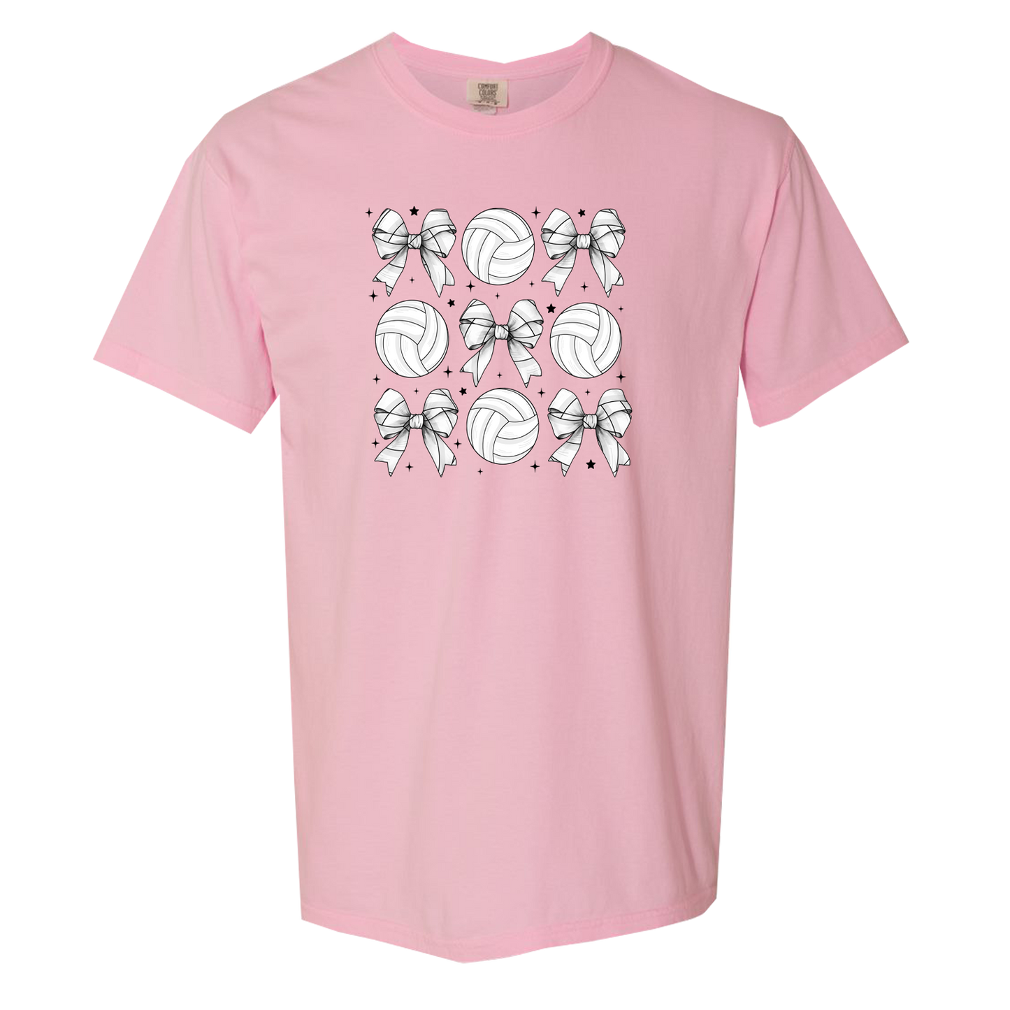Volleyballs and Bows Comfort Colors Graphic Tee