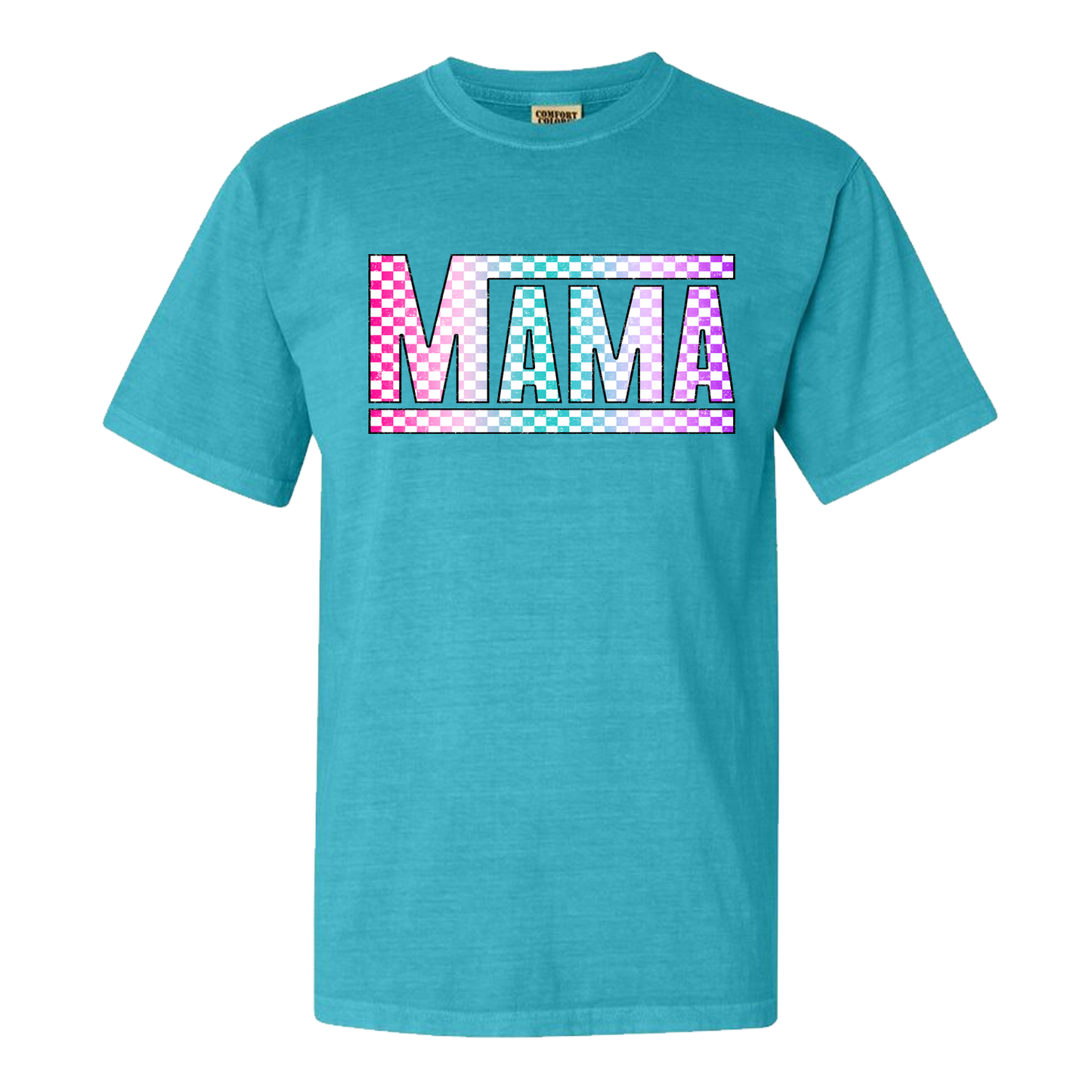 Mama Checkered Comfort Colors Graphic Tshirt