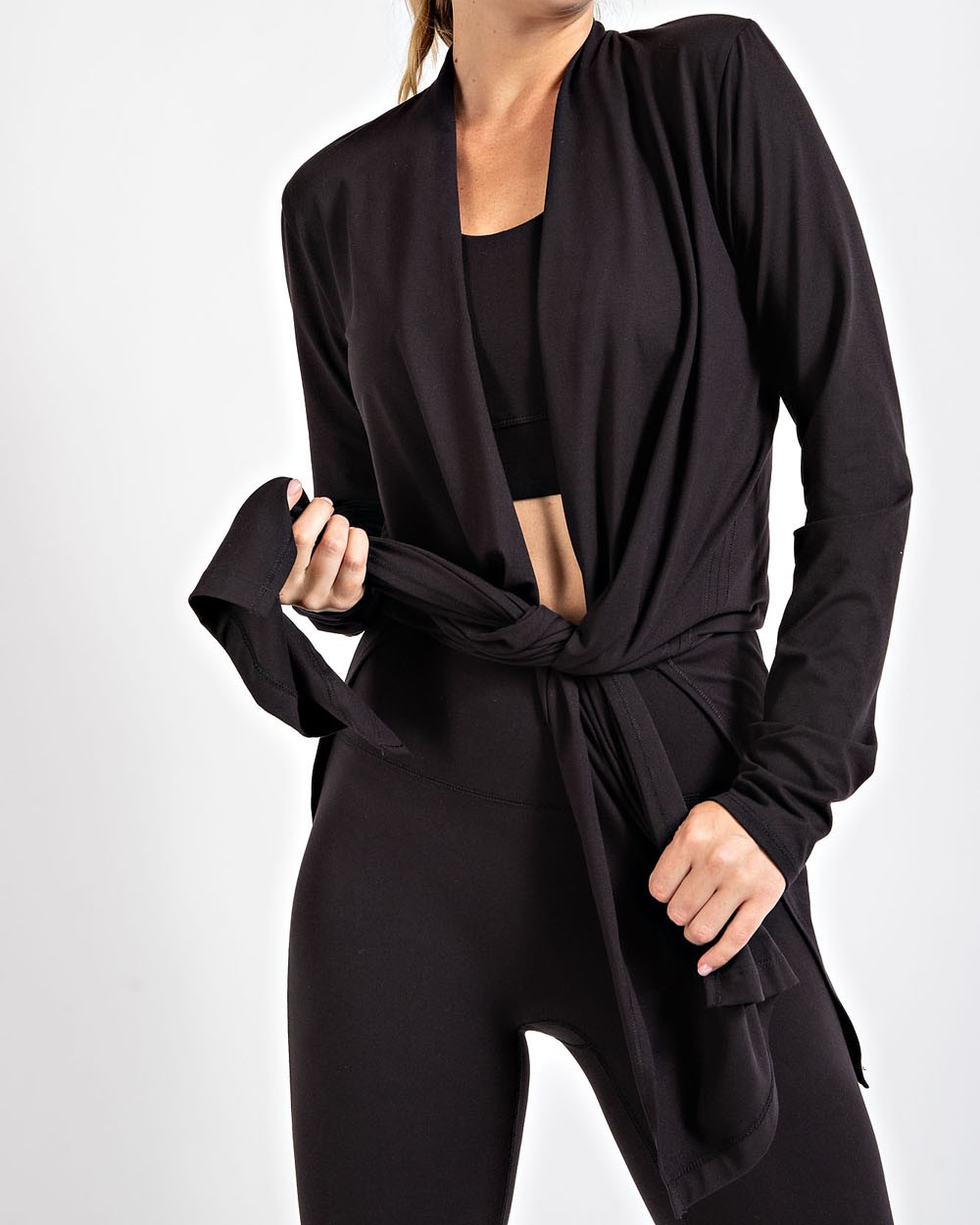 Rae Mode Butter Long Sleeve Cardigan With Side Slits