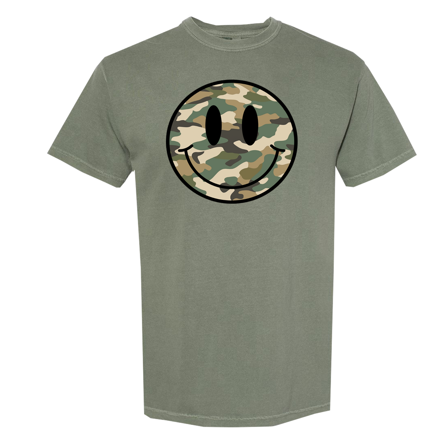 Camo Smiley Graphic Comfort Colors Tee