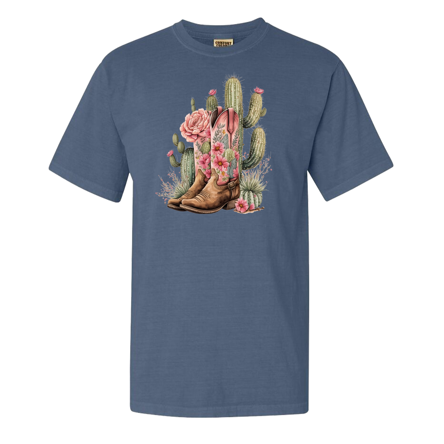 Boots and Cactus Graphic Comfort Colors Tee