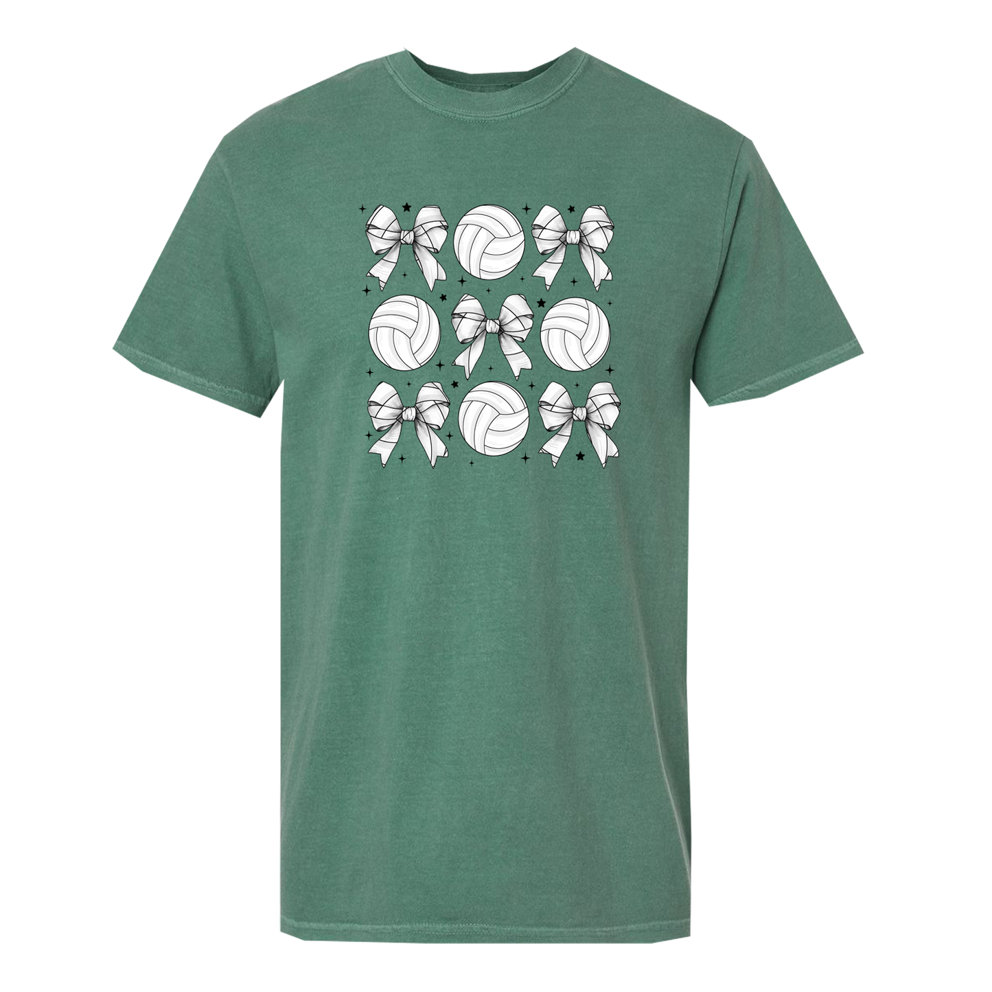 Volleyballs and Bows Comfort Colors Graphic Tee