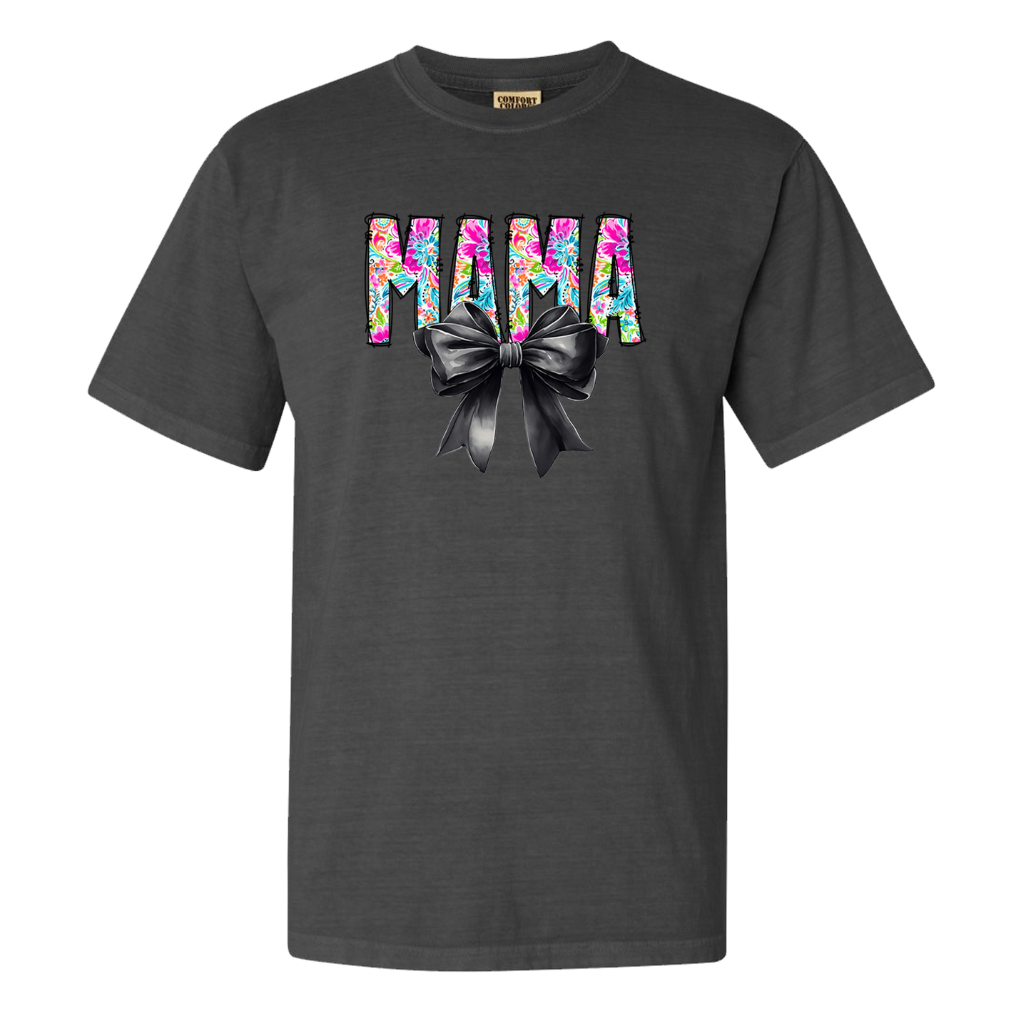 Mama Floral and a Bow Comfort Colors Graphic Tee