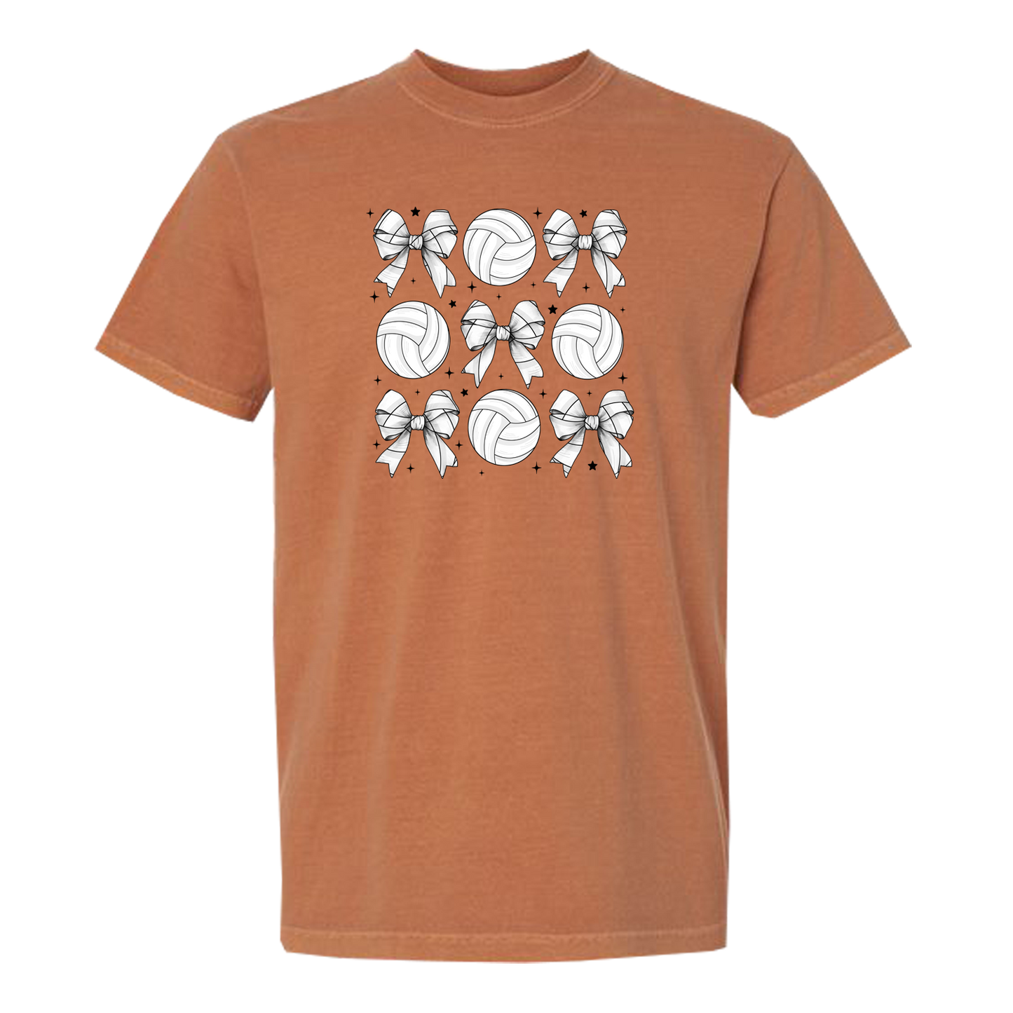 Volleyballs and Bows Comfort Colors Graphic Tee