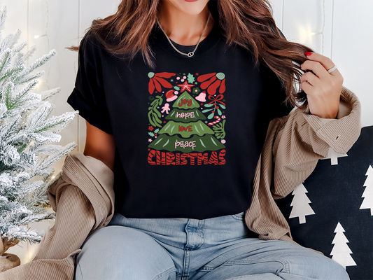 Christmas Joy Hope Graphic Comfort Colors Tee