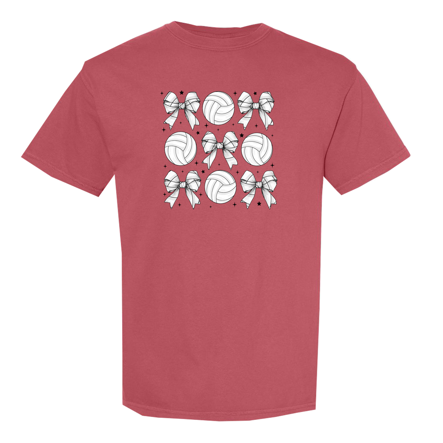 Volleyballs and Bows Comfort Colors Graphic Tee