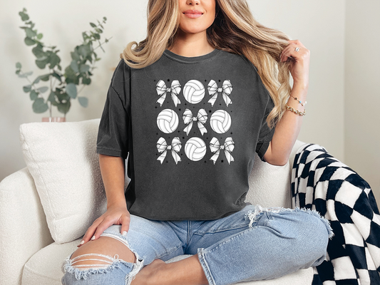 Volleyballs and Bows Comfort Colors Graphic Tee
