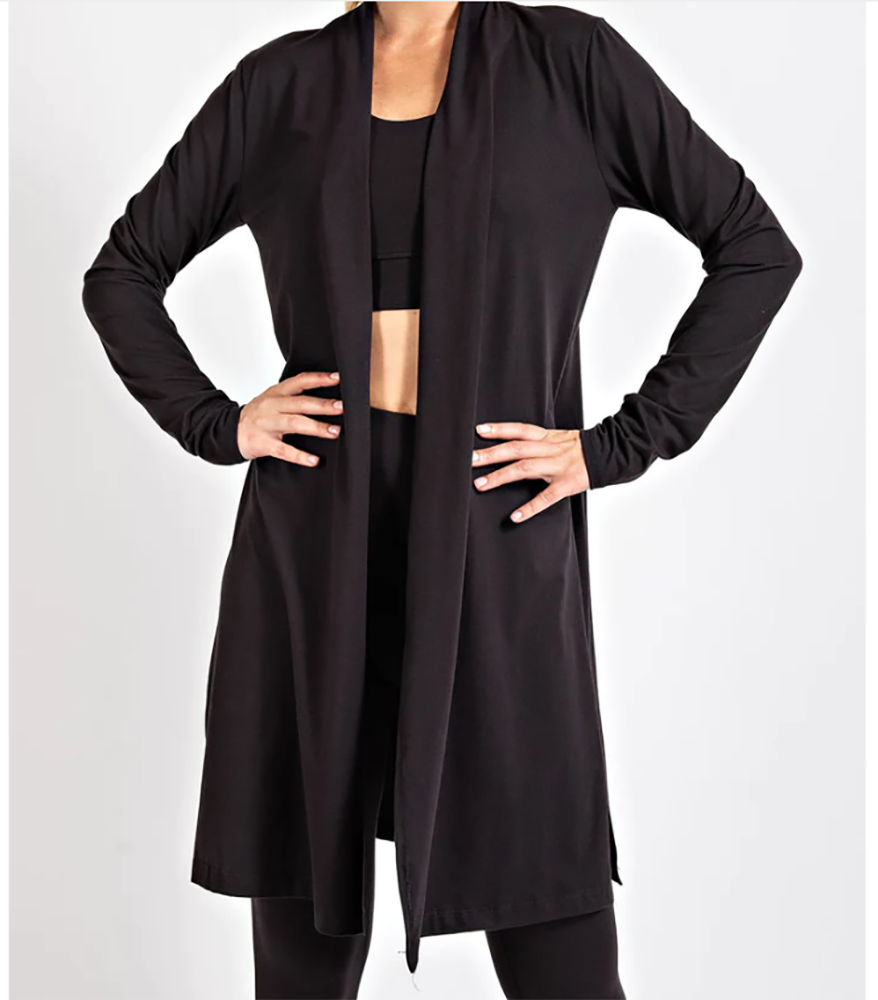Rae Mode Butter Long Sleeve Cardigan With Side Slits