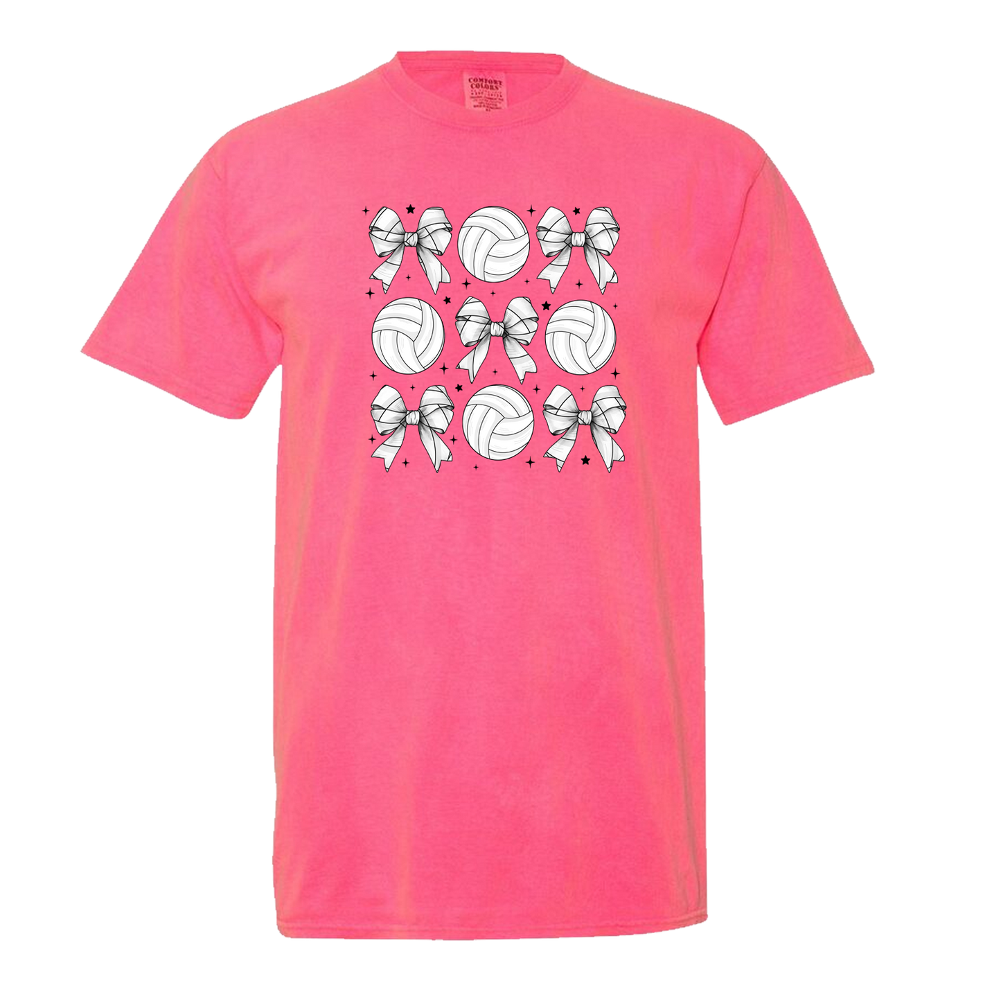 Volleyballs and Bows Comfort Colors Graphic Tee