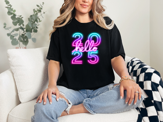Hello 2025 Comfort Colors Graphic Tshirt