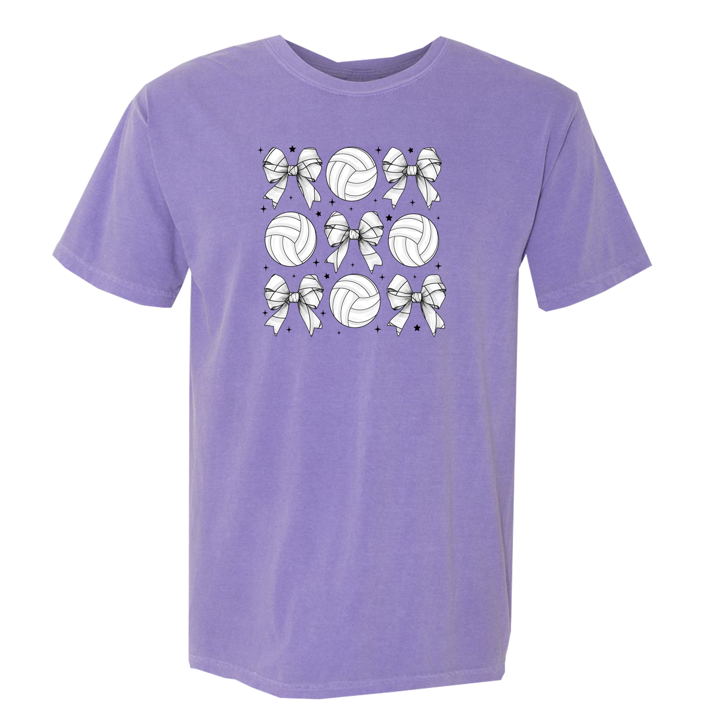 Volleyballs and Bows Comfort Colors Graphic Tee