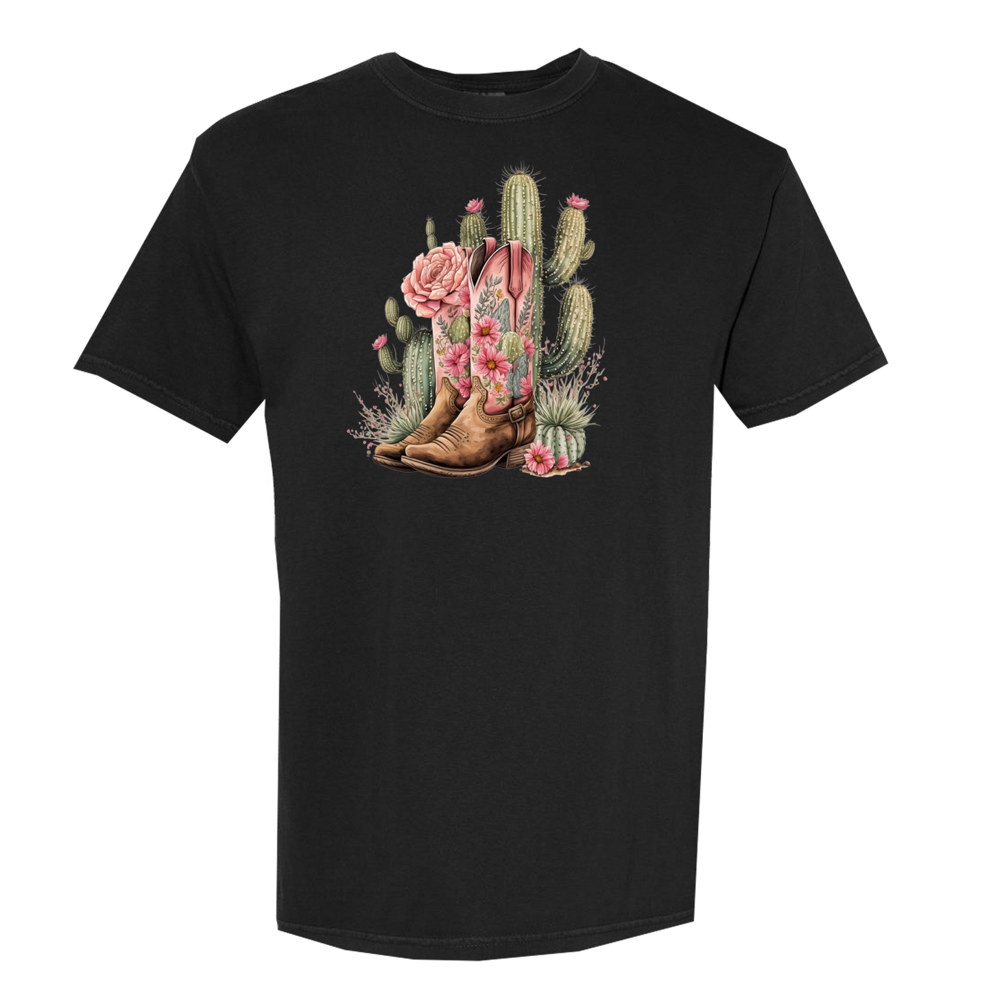 Boots and Cactus Graphic Comfort Colors Tee