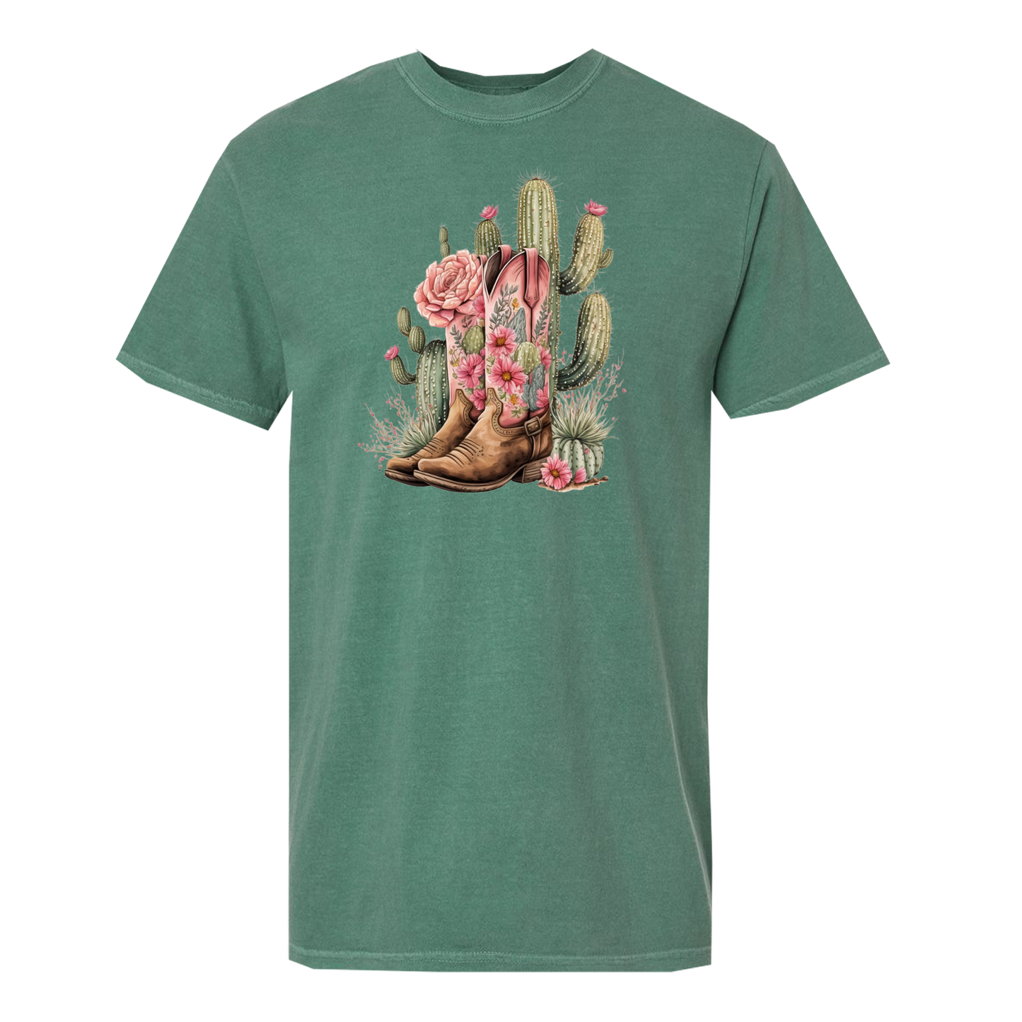 Boots and Cactus Graphic Comfort Colors Tee