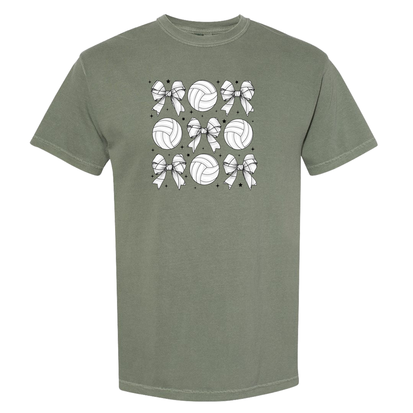 Volleyballs and Bows Comfort Colors Graphic Tee
