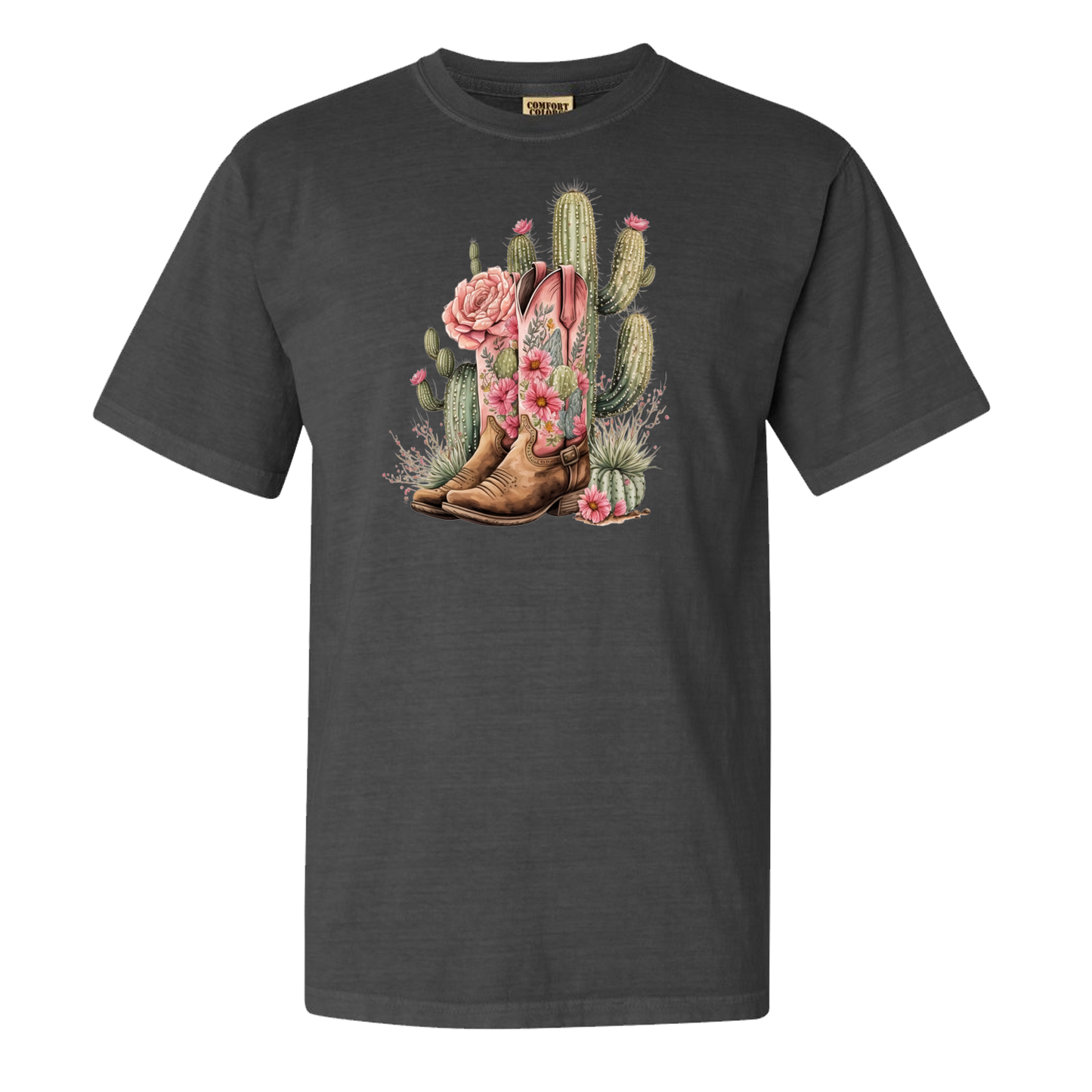 Boots and Cactus Graphic Comfort Colors Tee